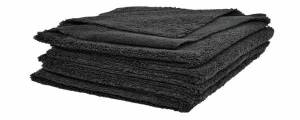 Салфетка из микрофибры двухсторонняя без краев, черная Microfibre Cloth Black 40x40, 400 gsm A302 1/5