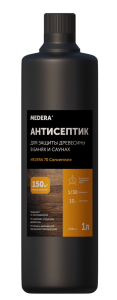 Антисептик для защиты древесины в банях и саунах MEDERA 70 SAUNA CONCENTRATE, 1л PRO-BRITE