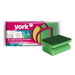 Губки для посуды профильные 90 x 70 x 43 York (уп. 3 шт)