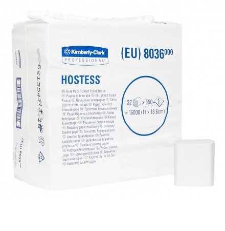 Бумага туалетная в пачках Hostess, 1 сл., 500 л./пачка, 32 пачки/уп., Kimberly-Clark,
