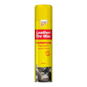 Полироль универсальный (кожа, резина) Leather & Tire Wax Silicon, спрей, 400 мл, KANGAROO
