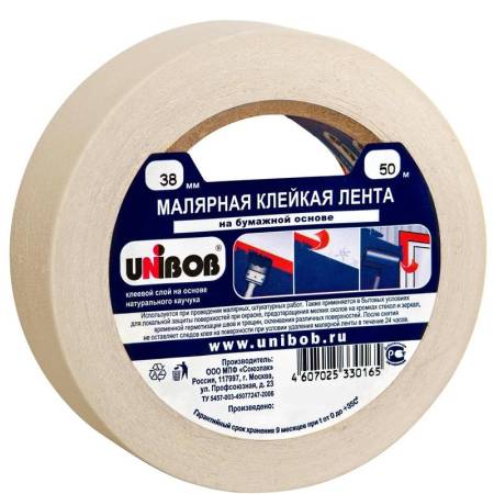 Клейкая лента малярная UNIBOB 38 мм x 50 м