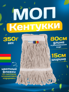 картинка насадки на швабру МОП ACG Кентукки хлопок петлевой прошитый 350гр.