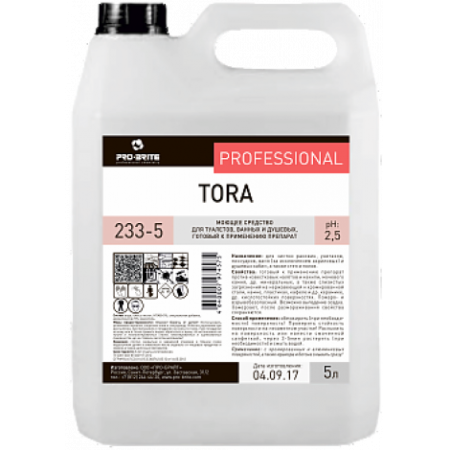 Средство моющее для туалетов, ванных и душевых TORA, 5 л,PRO-BRITE