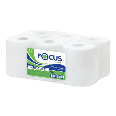 Бумага туалетная 1 сл., 200 м, (12 рул) Focus