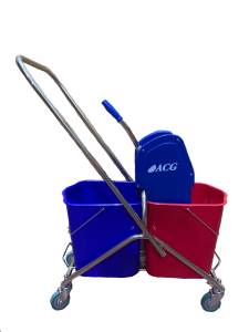 Тележка уборочная ACG 2х25 л., с отжимом, каркас из нержавейки