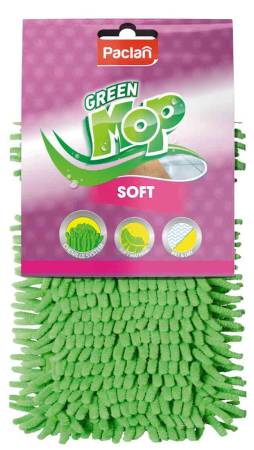 картинка насадки на швабру Сменная насадка SOFT шенилл на швабру карманы 40х13 GREEN MOP (42013592)