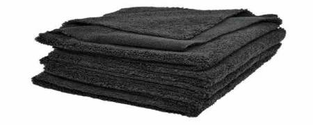 Салфетка из микрофибры двухсторонняя без краев, черная Microfibre Cloth Black 40x40, 400 gsm A302 1/5