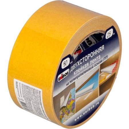 Клейкая лента двухсторонняя UNIBOB 50 мм x 25 м 1/36