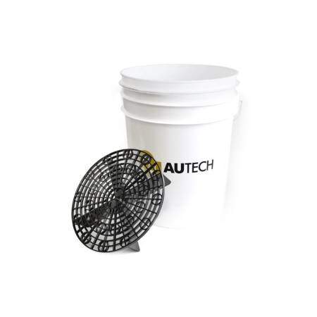 Ведро для мойки автомобиля с пескоотделителем белое (3-и паза), AuTech