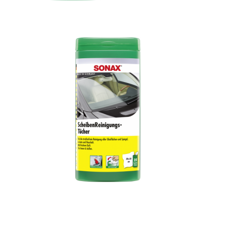 картинка Салфетки для очистки стекол в тубе, 25 штук/упаковка, Sonax