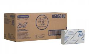 Полотенца бумаж. для рук Scott SlimFold белые, 1 сл., 110 л./пачка, 16 пачек., Kimberly-Clark,