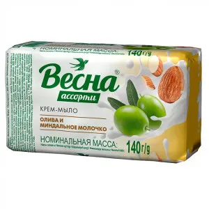 Крем-мыло туалетное Олива и миндальное молочко Весна 90г