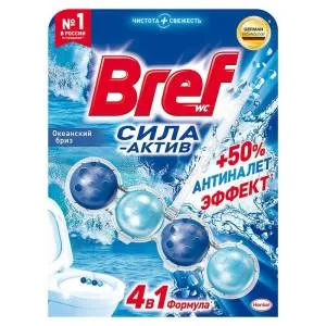 Блок д/унитаза Bref Сила-актив гигиенический, Океанский бриз
