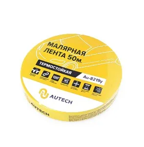 Лента маскирующая термостойкая 19 мм x 50 м 120°С (жёлтая), Autech