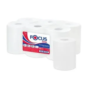 Полотенца бумажные 2-сл. в рулонах с центральной вытяжкой Focus Jumbo, 125 м, белый (6 рул)