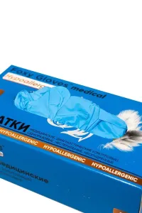 Перчатки нитриловые неопудренные  голубые L (100 шт. в пачке) Foxy-Gloves,1/10
