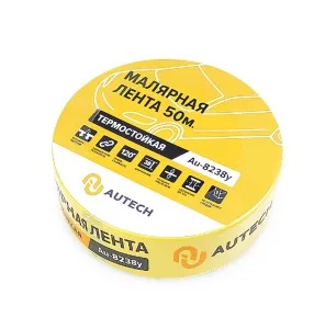 Лента маскирующая термостойкая 38 мм x 50 м 120°С (жёлтая), Autech